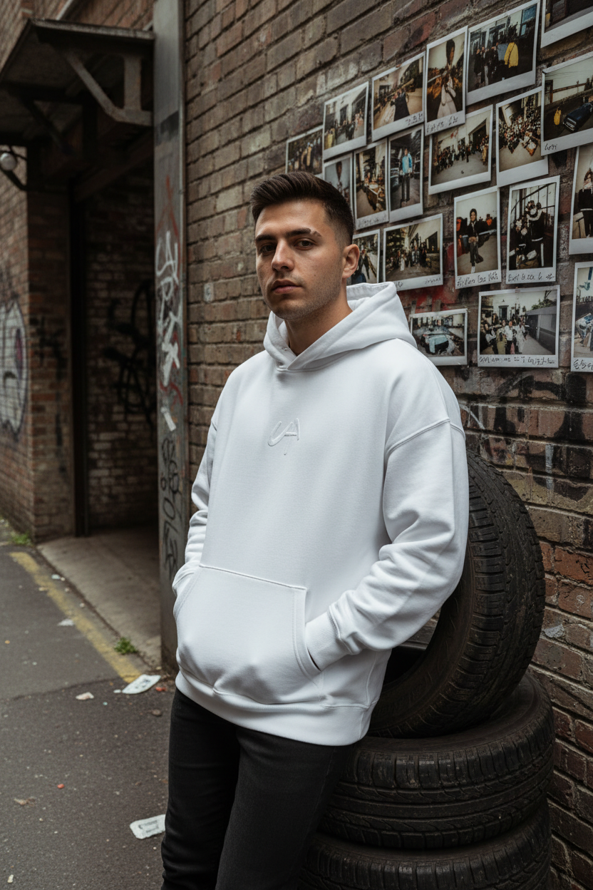 UA Essential Hoodie Blanca - lifestyle